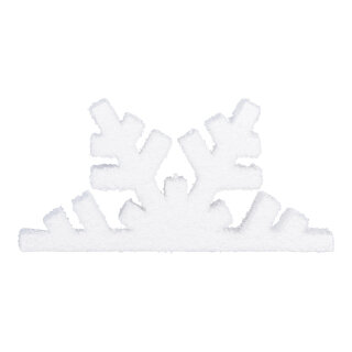 Schneeflockenhälfte mit Klebestreifen für die zweite Hälfte, beflockt Größe:50x25cm,  Farbe: weiß