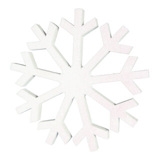 Schneeflocke beglittert, mit Hänger, aus Styropor Größe:Ø 60cm,  Farbe: weiß