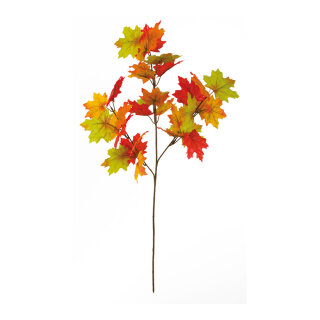 Ahornblattzweig ca. 40 kleine Blätter Größe:66cm,  Farbe: orange/natur