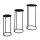 Metal tables round set of 3 - Material: powder coated - Color: black - Size: 22x22x50cm 27x27x60cm X 32x32x70cm