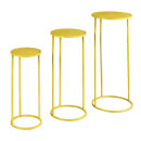 Metal tables round, set of 3, powder coated, nested...