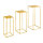 Metal tables, squared, set of 3, powder coated, Size:;20x20x50cm, 25x25x60cm, Color:gold