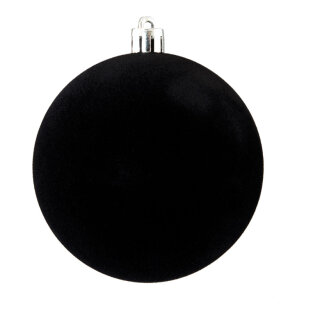 Christmas balls flocked 6 pcs./blister - Material:  - Color: black, - Size: Ø 8cm