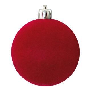 Christmas ball flocked  - Material:  - Color: burgundy, - Size: Ø 10cm