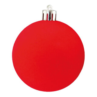 Christmas ball flocked  - Material:  - Color: red, - Size: Ø 14cm