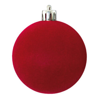 Christmas ball flocked  - Material:  - Color: burgundy, - Size: Ø 14cm
