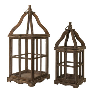 Holzlaternen XXL, im 2er-Set, ineinander passend, ohne Fenster     Groesse: 21x21x52cm, 28x28x68cm    Farbe: natur