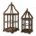 Holzlaternen XXL, im 2er-Set, ineinander passend, ohne Fenster     Groesse: 21x21x52cm, 28x28x68cm    Farbe: natur