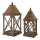 Wooden lanterns XXL set of 2 - Material: nested - Color: natural - Size: 21x21x51cm X 28x28x64cm