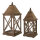 Holzlaternen XXL, im 2er-Set, ineinander passend, ohne Fenster     Groesse: 21x21x51cm, 28x28x64cm    Farbe: natur
