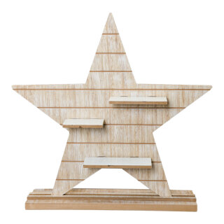 Wooden star with shelves - Material: with wooden foot - Color: natural - Size: 58x60x15cm
