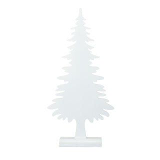 Wooden tree, pine tree-shaped, with wooden foot, Size:;80x40x10cm Color:white