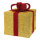 Geschenkbox klappbarer Rahmen, Bezug aus Polyester, mit Hänger     Groesse: 30x30x25cm    Farbe: gold/rot