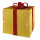 Geschenkbox klappbarer Rahmen, Bezug aus Polyester, mit Hänger     Groesse:40x40x35cm    Farbe:gold/rot