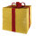 Geschenkbox klappbarer Rahmen, Bezug aus Polyester, mit Hänger     Groesse: 40x40x35cm    Farbe: gold/rot
