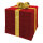 Geschenkbox klappbarer Rahmen, Bezug aus Polyester, mit Hänger     Groesse:50x50x45cm    Farbe:rot/gold