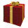 Geschenkbox klappbarer Rahmen, Bezug aus Polyester, mit Hänger     Groesse: 50x50x45cm    Farbe: rot/gold