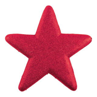 Star glittered with hanger - Material: made of styrofoam - Color: red - Size: Ø 25cm