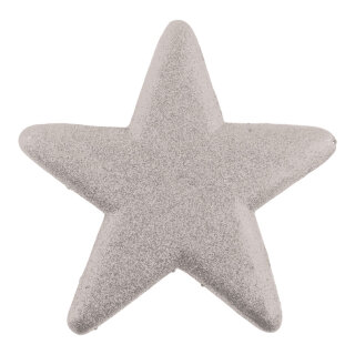 Stern beglittert, mit Hänger, aus Styropor     Groesse:Ø 25cm    Farbe:silber