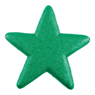 Star glittered with hanger - Material: made of styrofoam - Color: green - Size: Ø 25cm