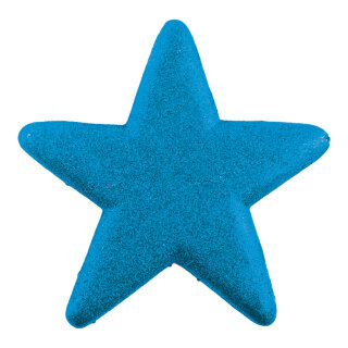 Stern beglittert, mit Hänger, aus Styropor Größe:Ø25cm,  Farbe: blau