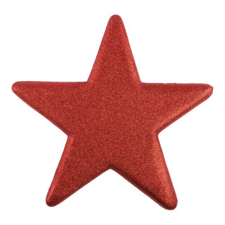Stern beglittert, mit Hänger, aus Styropor Größe:Ø40cm,  Farbe: rot