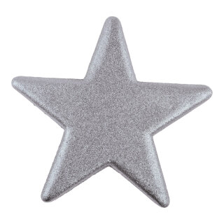 Stern beglittert, mit Hänger, aus Styropor Größe:Ø40cm,  Farbe: silber