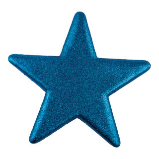 Star glittered with hanger - Material: made of styrofoam - Color: blue - Size: Ø 40cm