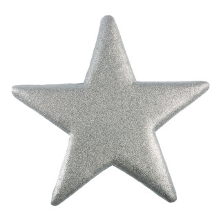 Stern beglittert, mit Hänger, aus Styropor Größe:Ø50cm,  Farbe: silber