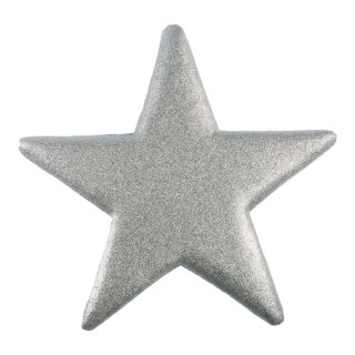Stern beglittert, mit Hänger, aus Styropor     Groesse: Ø 50cm    Farbe: silber