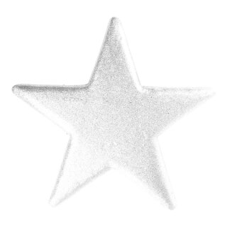 Stern beglittert, mit Hänger, aus Styropor Größe:Ø50cm,  Farbe: weiß