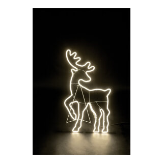 Neon-Figur »Rentier« mit 120 LEDs, 230V, IP44 Stecker für außen, 1,5m Zuleitung     Groesse:97x58cm    Farbe:transparent/warm weiß