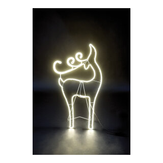 Neon-Figur »Rentier« mit 120 LEDs, 230V, IP44 Stecker für außen, 1,5m Zuleitung     Groesse:85x50cm    Farbe:transparent/warm weiß