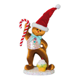 Ginger bread figure with hanger - Material:  - Color: brown/white - Size: H: 40cm