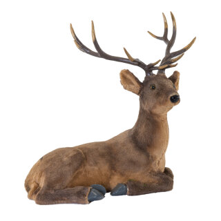 Hirsch liegend     Groesse: 61x38x61cm    Farbe: braun