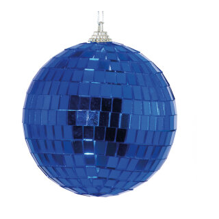 Mirror ball made of styrofoam - Material: with mirror plates - Color: blue - Size: Ø8cm