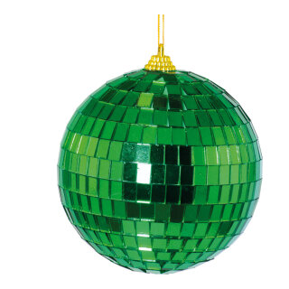 Mirror ball made of styrofoam - Material: with mirror plates - Color: green - Size: Ø10cm