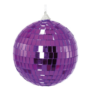 Spiegelkugel aus Styropor, mit Spiegelplättchen     Groesse: Ø10cm    Farbe: violett