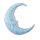 Mond, mit Hänger, aus Styropor, Größe: 37cm Farbe: weiß/irisierend