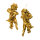 Cherubs set of two - Material: with trumpets & hanger - Color: gold - Size: H: 27cm