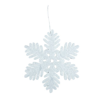Snowflake with hanger - Material: made of foam - Color: white - Size: Ø 21cm