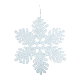 Schneeflocke mit Hänger, aus Schaumstoff     Groesse:Ø 35cm    Farbe:weiß