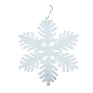 Snowflake with hanger - Material: made of foam - Color: white - Size: Ø 47cm