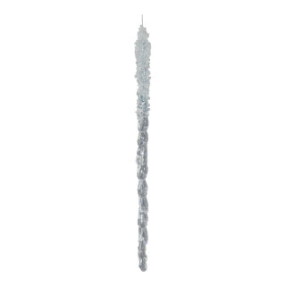Eiszapfen mit Hänger, 4 St./Karte     Groesse: 30cm    Farbe: transparent/irisierend