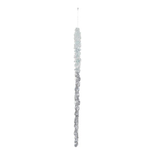 Eiszapfen mit Hänger, 4 St./Karte     Groesse: 38cm    Farbe: transparent/irisierend