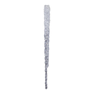 Eiszapfen beglittert, mit Hänger     Groesse: 40cm    Farbe: transparent/silber