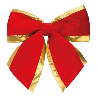 Velvet bow with golden edge - Material:  - Color: red/gold - Size: 60x65cm