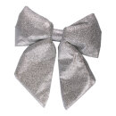 Glitter bow  - Material:  - Color: silver - Size: 30x40cm