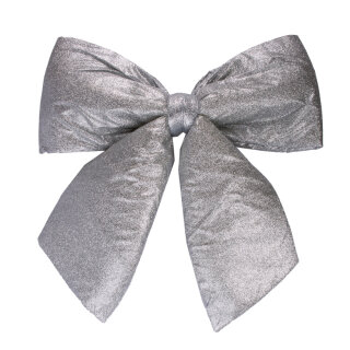 Glitter-Schleife      Groesse: 60x65cm    Farbe: silber