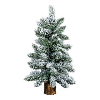Noble fir with wooden foot - Material: 27 tips - Color: green/white - Size: 30cm